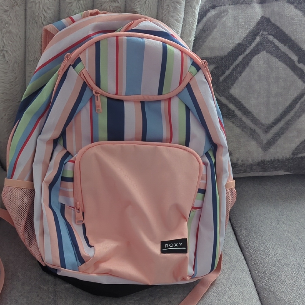Roxy Striped Backpack in Pastel Colors
